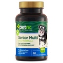 Petnc Natural Care Senior Multi Chewables (60 kreivi), Daily Dog Multivitamiini & Multimineral Support, sisältää sinkkiä, magnesiumia, rautaa & enemmän, tukee yleistä terveyttä, Kypsä koirat, maksa maku