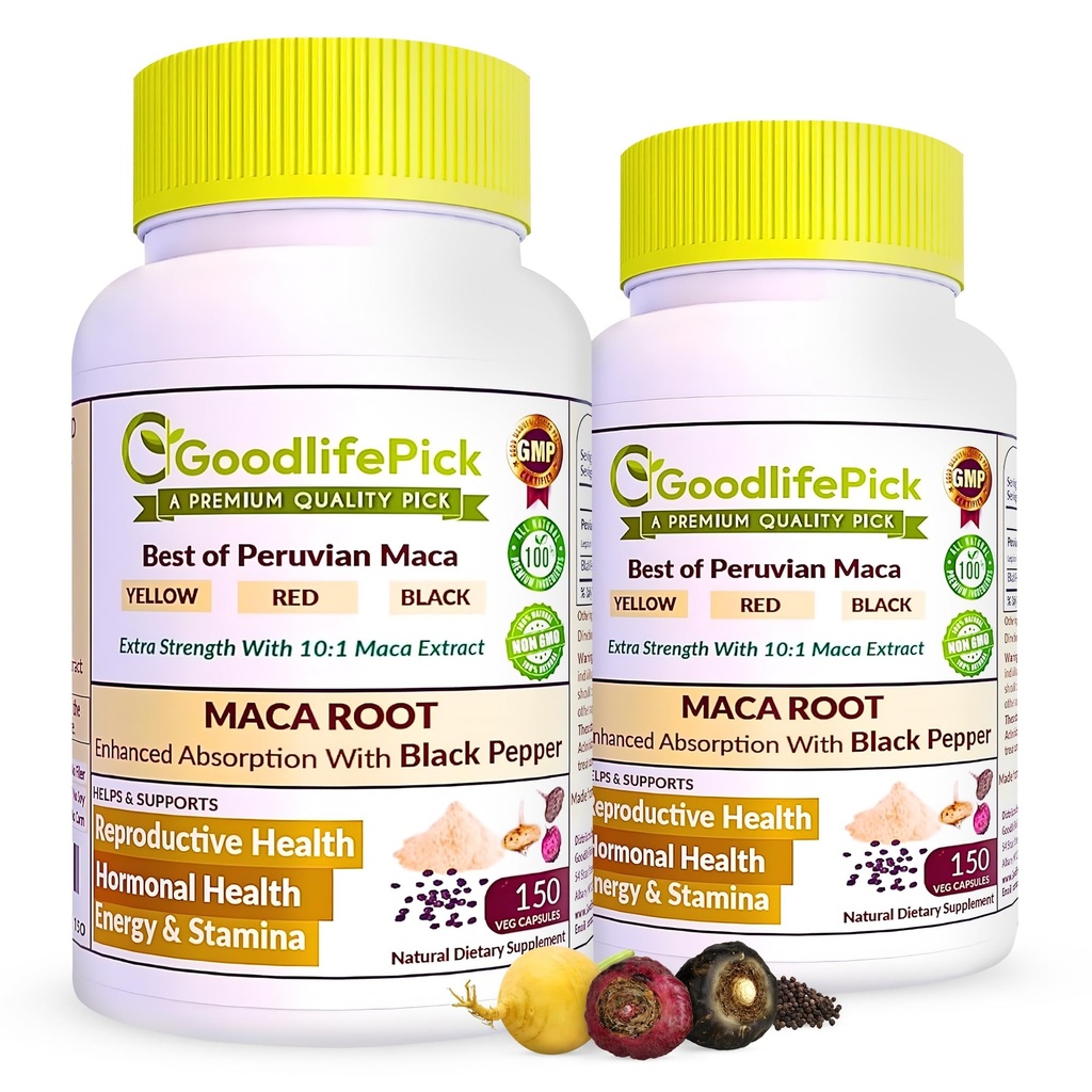 Perulainen Maca juurikapseleita mustapippuri 150 ct. Premium keltainen Maca punainen Maca & musta punainen Maca Tehokas 10:1 Kaikki Maca uute Kaikki luonnolliset ei-muuntogeenisistä kasviksista Ei riisi jauhe NO Stearate NO Silicon