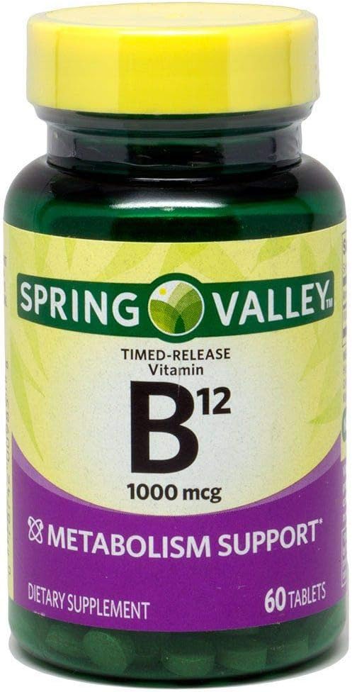 Spring Valley - B-12-vitamiini, 1000 mikrog, 60 tablettia