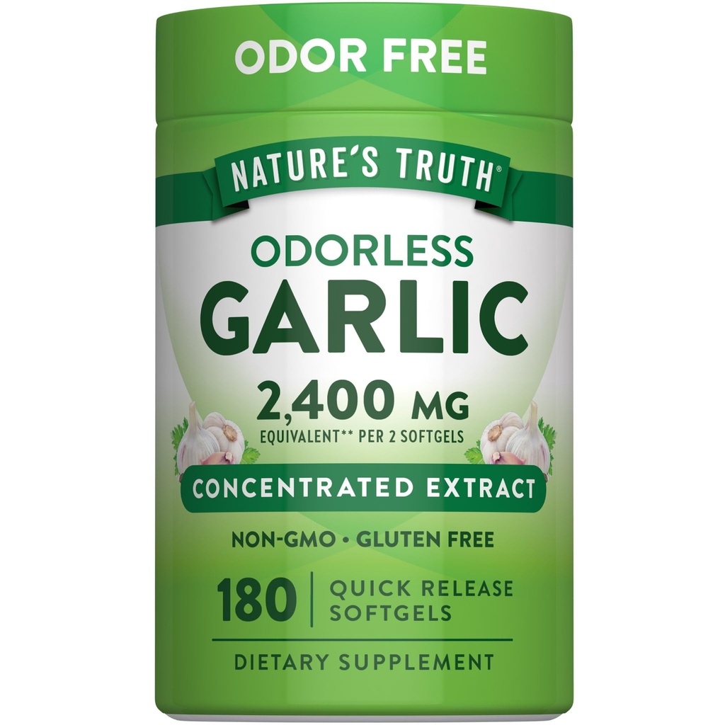Nature's Truth Odorless Valkosipuli Softgels 