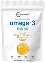 Micro Ingredients Omega 3 Fish Oil Supplements 3.000mg Per Servering, 240 Softgels | Lemon smaksatt - Burpless | EPA 540mg + DHA 360mg | Deep Sea Fish