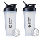 BlenderBottle Classic Shaker Bottle Täydellinen Proteiini Shakes ja Pre Treout, 28oz, Kirkas/musta (Pack of 2)