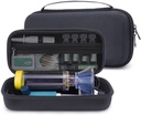 Kova matka tapauksessa astma inhalaattori, Spacer lapsille ja aikuisille, Naamarit, Inhalaattori Hold Portable kantolaukku varastointi Järjestäjä Mesh Pocket for Medicine, Allergialääkkeet, Ventolin Inhaler (CASE VAIN)