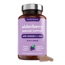 Vitamiini Bounty Elderberry Organic Elderberry kapselit aikuisille - C-vitamiinia ja sinkkiä täydentää, & Echinacea, immuunijärjestelmän tuki, Advanced 5-in-1 Blend, ei-GMO - 60 kapselia