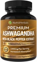 Ashwagandha Supplement Valmistettu Premium Ashwaganda juurijauhe 1200mg Black Pepper uute lisääntynyttä imeytymistä - 120 Vegi kapselit