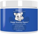 Happy Healthy Organs & Glands Supplement för katter, Freeze-Dried Raw Bovine Liver Grass-Fed Bone Marrow Heart Kidney Pancreas, Bovine Thymus Iron Multi Organ Powder, Joints Cat Vitamins 1,48 oz