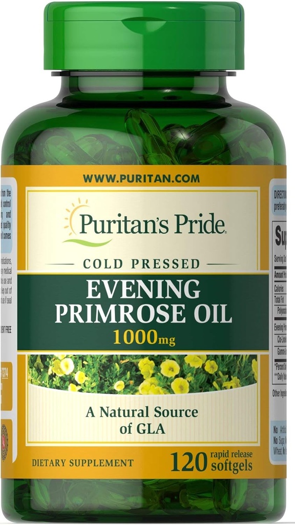 Puritaanit Ylpeys Ilta Primrose Oil 1000 Mg Gla, 120
