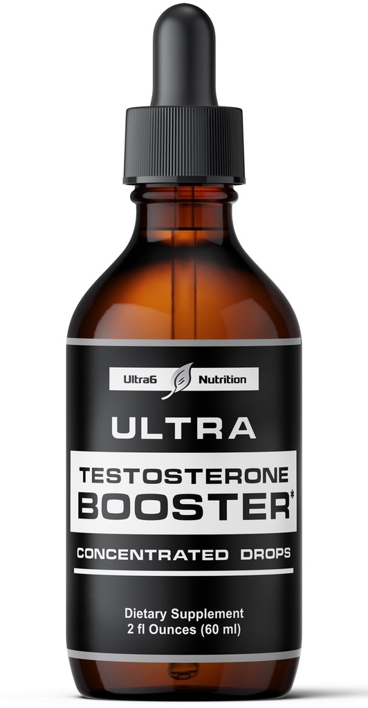 Ultra6 Nutrition Testosteroni Booster miesten - miesten ja naisten terveys täydentää - täydentää Tongkat Ali + Tribulus Terrestris miesten lisälaite - tukee lihasten Recovery & Energy Boost