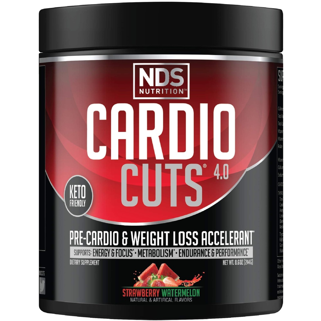 NDS Nutrition 4.0 Pre workout lisäravinteet - Advanced Weight Loss and Pre Cardio Formula L-karnitiini, CLA, MCTs, L-glutamiini, ja Safloriöljy - Mansikka Watermelon (40 Servings)