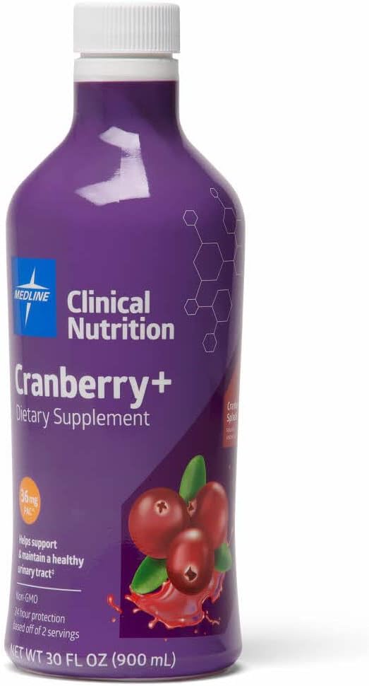 Medline Cranberry+ Nestemäinen virtsatie Ravintolisä, tukee virtsan terveyttä, 30 oz. Pullo