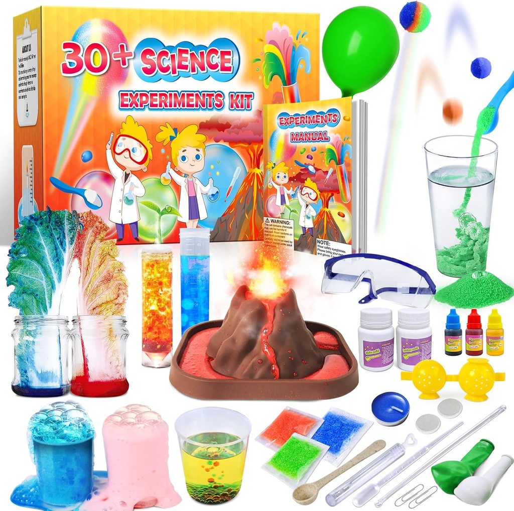 UNGLINGA 30+ Kokeilut Tiede Kits lapsille, S.T.E.M koulutusprojekti Toiminta Lelut Lahjat pojille Tytöt, Kemiasetti, Bouncy Ball, Volcano Erruption