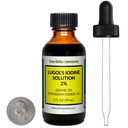 Lugolin jodi / 2% Liuos / 2 Oz Amber Glass Bottle / Free Dropper