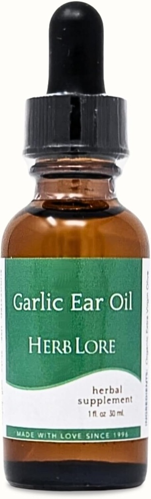 Valkosipuli korvaöljy drops ... Rauhoitu Kuiva, kutina tai pilattu korvat lapsille ja aikuisille - 1 fl oz - Herb Lore