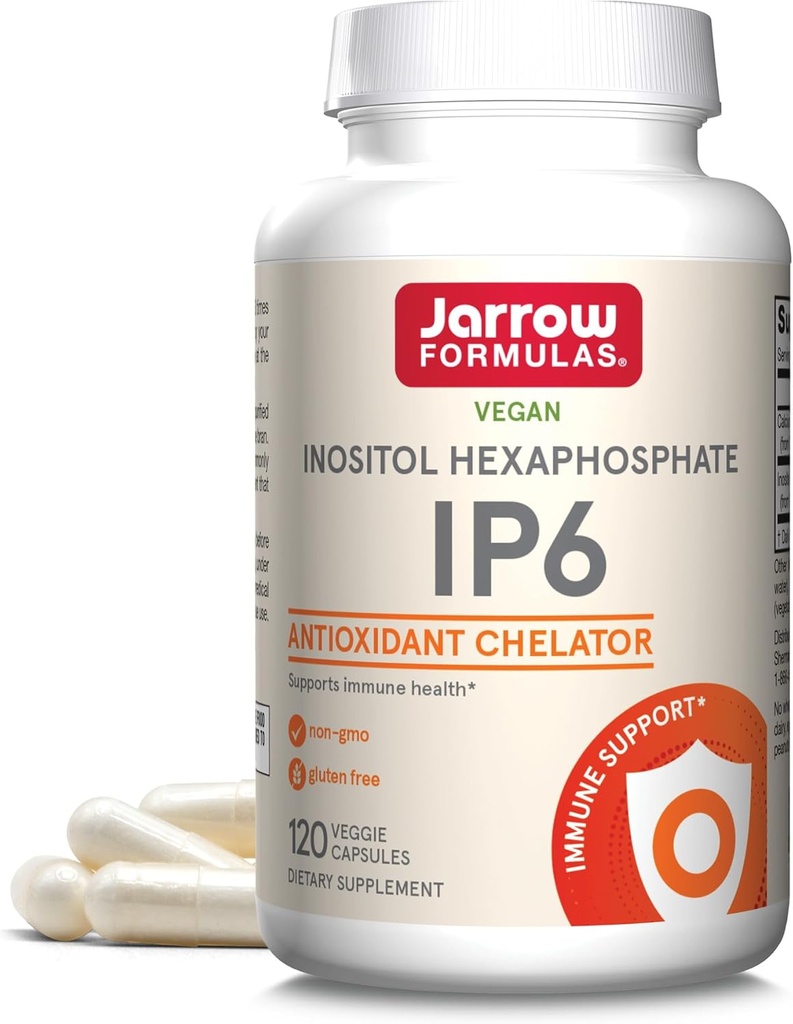 Jarrow Formulas IP6 Inositol Hexaphosphate - 500 mg - 120 Veggie Capsules - Purified Inositol Hexaphosphate - Immune Health Support Supplement - Upp till 120 portioner