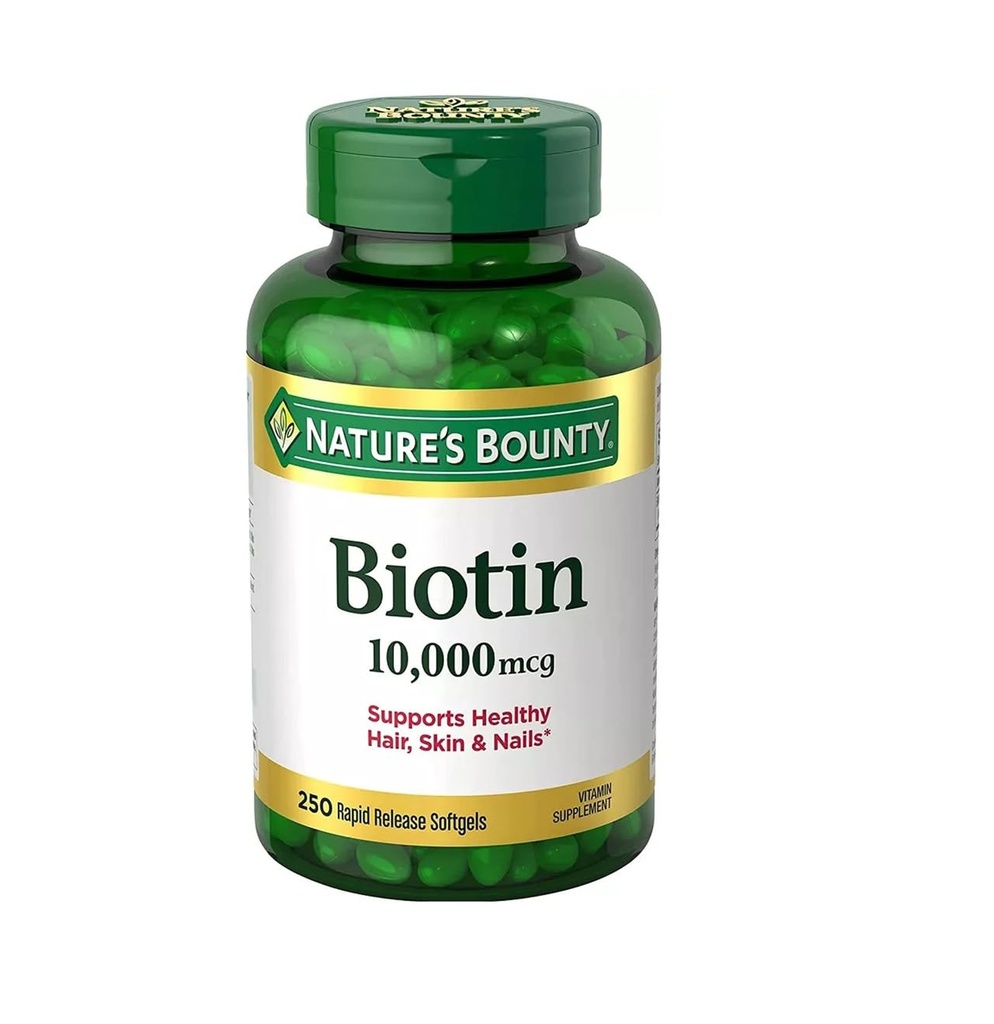 Nature's Bounty Biotin 10 000 mikrog, 250 Rapid Release Softgels