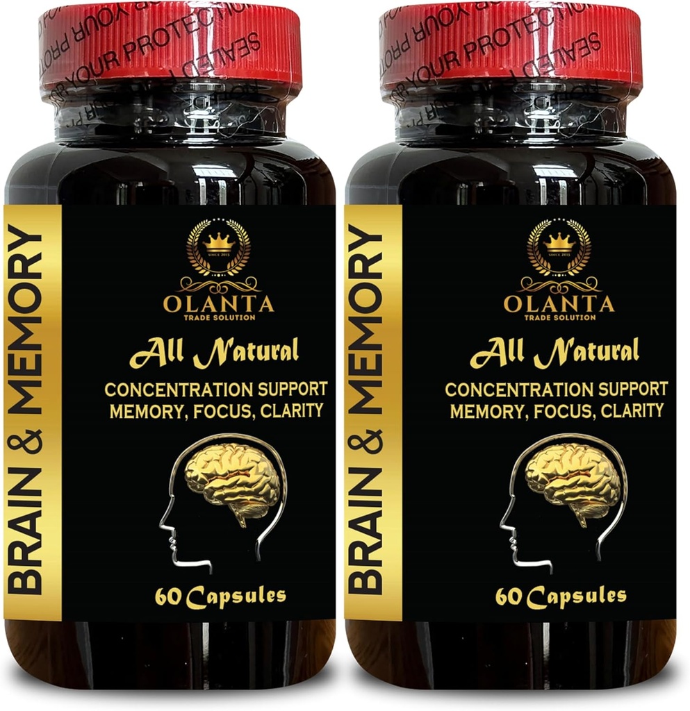 Muisti pillereitä aivoihin - aivojen Booster täydentää Focus, muisti, selkeys, keskittyminen ja oppiminen Tarkkuus, kognitiivinen toiminto Ginkgo Biloba - 2 pullot 120 kapselia