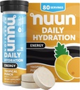 Nuun Energy Electrolyte Tabletit Ginseng, kofeiini vihreä teeuute, B12-vitamiini, B6, B5, magnesium & 4 Muut Electrolyyttejä, Gluteeniton & Vegan, Trooppinen Punch, 8 Pack (80 tarjoilua yhteensä)