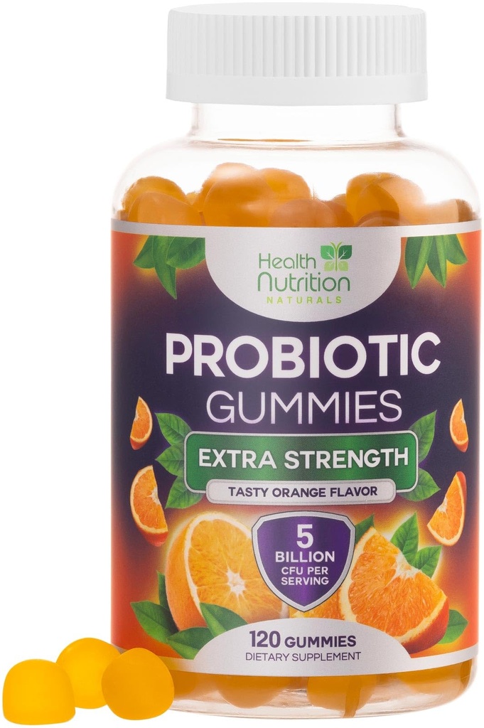 Probiotiska Gummies 5 miljarder CFU - Diverse Probiotic Strains for Digestive Health & Gut Support Gummy for Women, Men & Kids, Daily Probiotics Supplement for Immune Support, Non-GMO, Vegan, 120 Gummies