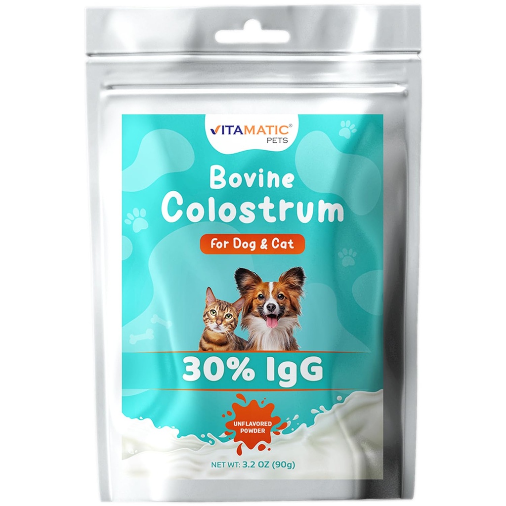 Naudan vitamaattinen kolostrum koirille ja kissoille, 90 Grams, 30% Immunoglobuliinit, Grass Fed