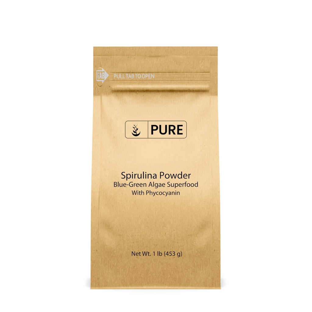 PURE ORIGINAL INGREDIENTS Spirulina Powder (1 lb) Green Algae Superfood med Phycocyanin