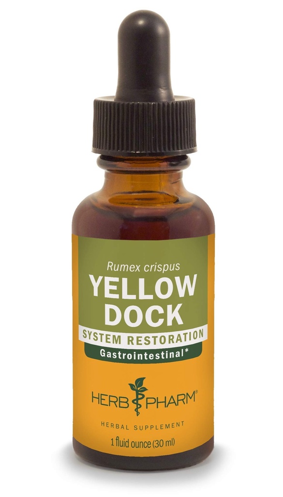 Herb Pharm Yellow Dock Liquid Extract Ruoansulatuskanavan tukea - 1 Ounce