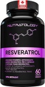 Nutratologia Resveratrol täydentää - Potent antioksidantti täydentää - anti ikääntymistä Trans Resveratrol - Lisää kardiovaskulaarisia terveys, solujen regenerointi & hiusten kasvu - 60 kapselia - 30 tarjoilua