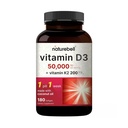 NatureBell-vitamiini D3 50 000 IU + K2 200 mikrog, 180 Softgels ... Kerran viikossa Formula Coconut Oil...