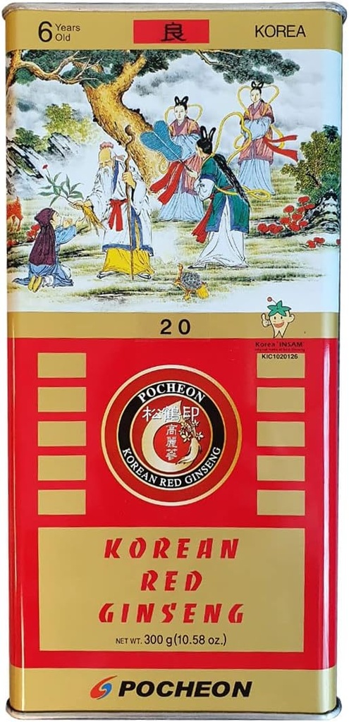Pocheon 300g korealainen purkitettu kuivattu Panax Red Ginseng 14 juuria 6 vuotta hyvä aste 300-20, luonnollinen immuuni tuki