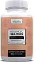 Avancerad Sea Moss, havsmos avancerade formel, premium havsmosstillskott, havsmosspiller, seamosstillskott, Irish Sea Moss Capsules & Organic Bladderwrack & Burdock, & Black Pepper Extract, Seamoss