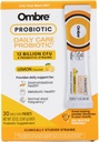 Ombre Daily Care Probiotic Powder - Prebiotika och probiotika för kvinnor, män och barn - Snabbupplösning Pulver främjar Digestive Health & Overall Wellness - 12 miljarder CFU - Lemon Flavor, 30 Packets