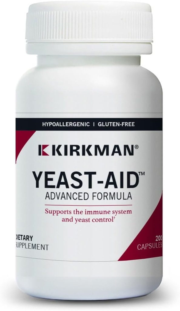 Kirkman - Hiiva-Aid Advanced Formula - 200 kapselia - Tukee Hiiva ohjaus - Immuunijärjestelmän tuki - Hypoallergenic