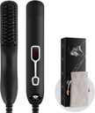 Parran suoristaja Comb for Men - Päivitetty Professional Electric Mens Parta Suoristaminen Lämmitetty harja Kannettava Anti-Scald 5 Säädettävät lämpötilat & LCD näyttö kantolaukku