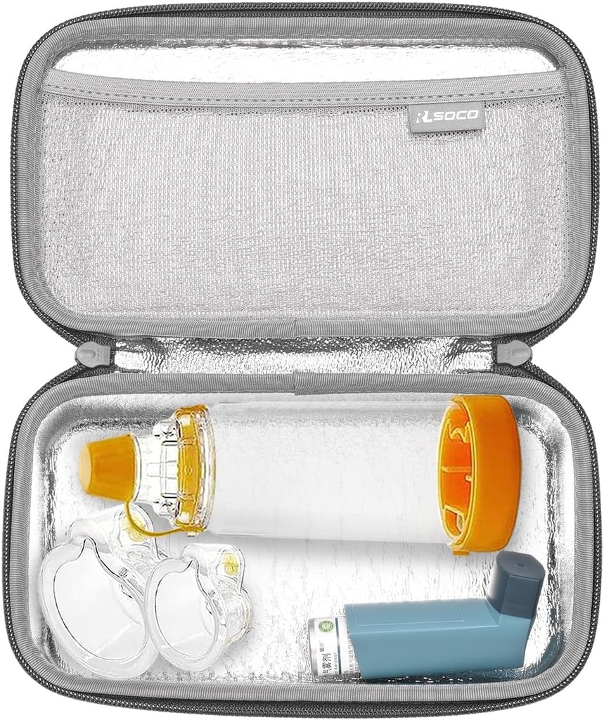 RELSOCO Carrying Case astma inhalaattori lapsille ja aikuisille,Inhalaattori Spacer Travel Case laite, mask ja muut tarvikkeet (Asia vain)