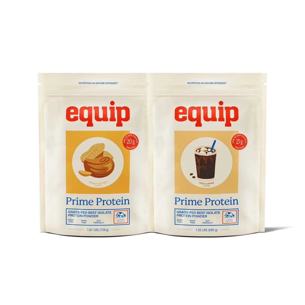 Equip Foods Prime Protein Powder Peanut Butter & Prime Protein Pulver Iced Coffee