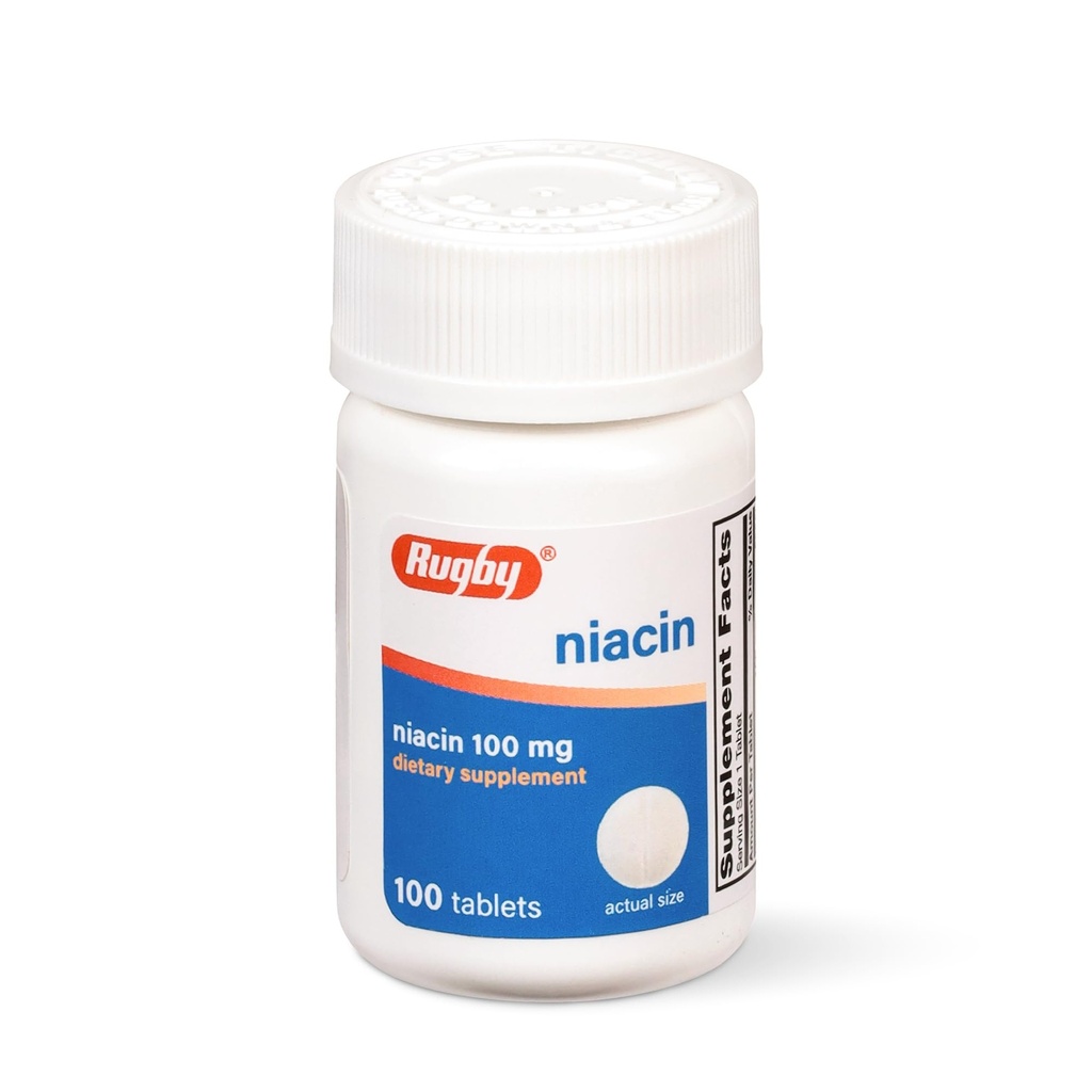 Rugby Niacin 100 mg - Niacin tabletit kalsium - ravintolisä - 100