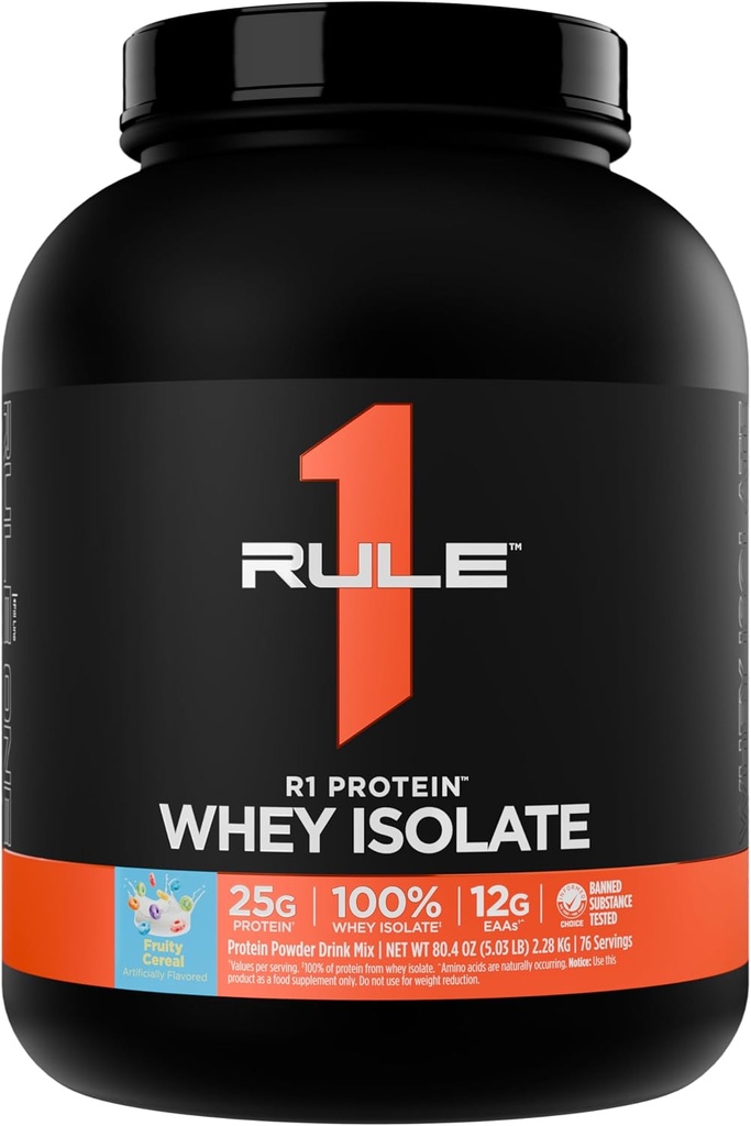 1 artikla R1-proteiini Hera-isolaatti - 25g proteiinia & 6g BCAA Yksinomaan yksittäisistä ja hydrolysoiduista lähteitä harjoitus Recovery (5 punta*, hedelmäinen vilja)