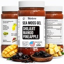 Biolore Wildcrafted Sea Moss Gel Shilajit - Mango Ananas 16 oz - Makuvettä Moss Gel kanssa Essential Vitamiinit & Trace Minerals - Vegan Superfood - Made in USA, Gluteeniton, Ei lisättyä sokeria