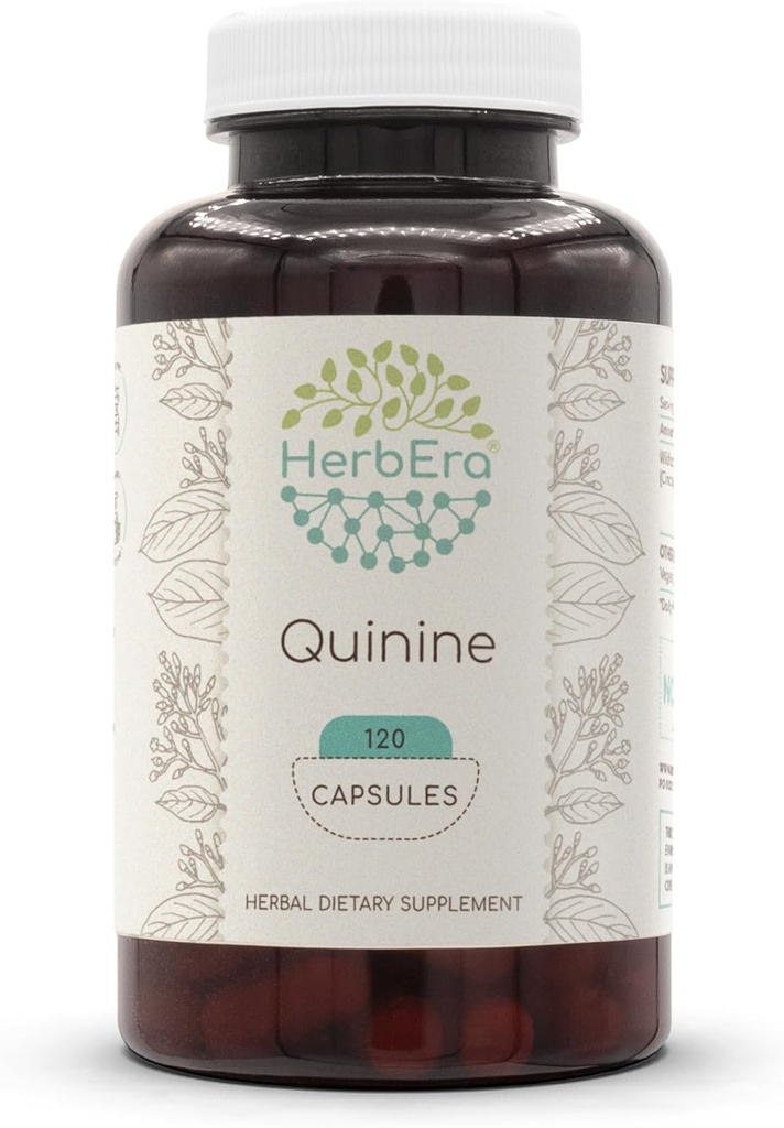 HerbEra Quinine 120 kapselia, 1000 mg, Wildcrafted Quinine (Cinchona officinalis) Kuivattu Bark (120 kapselia)
