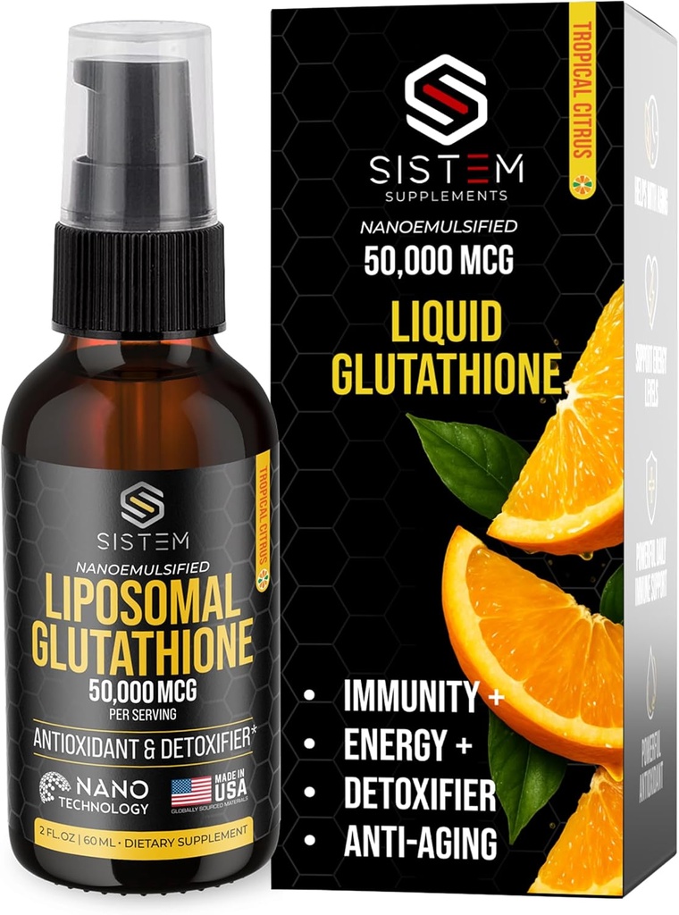 Sistem Liposomal Glutatione Supplement, Antioksidantit, Detox Cleanse, Immunosupport Supplement, C-vitamiini, Liposomal Spray, Glutatione Seerumin, Trooppinen Citrus Flavor