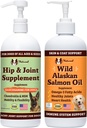 Natural Dog Company 32 oz. Bundle Wild Alaskan Salmon Oil ja Liquid Glukosamiini koirille, Fish Oil Supplement, Joint ja Hip Support