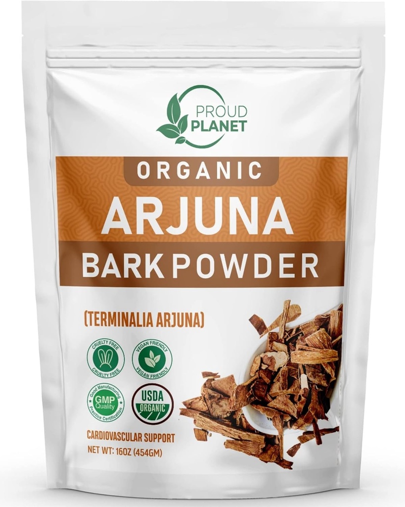Arjuna Bark Powder | Terminalia Arjuna | Ayurvedic Heart Health Powder | USDA Certified by Proud Planet (16 Ounce)