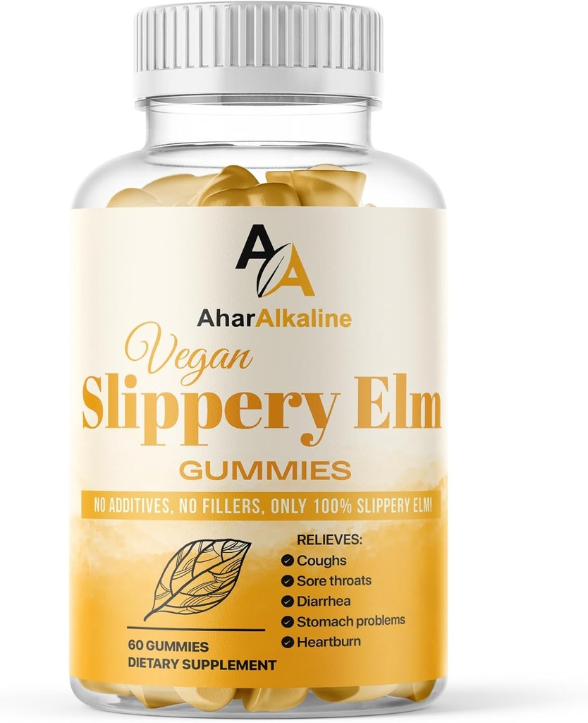 Slippery Elm Gummies, Supplement for Sore Throes and Digestion, Fruit Flavored, 60 Count (Pack of 1)