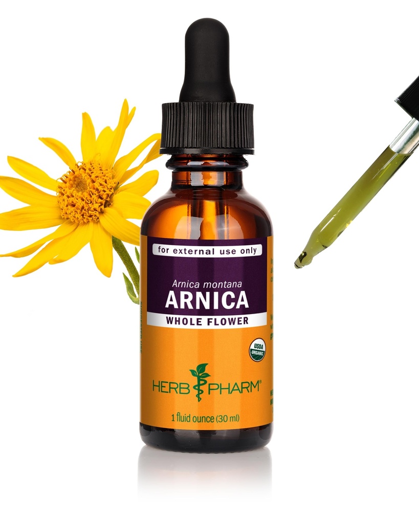 Herb Pharm Certified Organic Arnica Liquid Extract för mindre smärtstöd, 1 Fl Oz