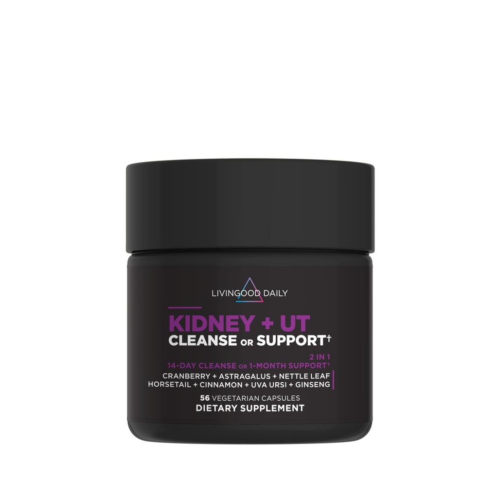 Livingood Daily Kidney Cleanse & Urinary Tract Support Supplement för kvinnor och män, 14-dagars Detox eller 28-dagars Wellness Routine med Cranberry, Nettle Leaf, Astragalus & Cinnamon, Gluten Free, 56 kapslar
