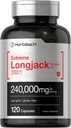 Horbäach - Longjack Tongkat Ali | 240.000 mg (200:1 Potent Extract) | 120 kapslar | Extreme Male Performance Supplement | Super Concentrated Herbal Extract Formel | Non-GMO & Gluten Free Pills