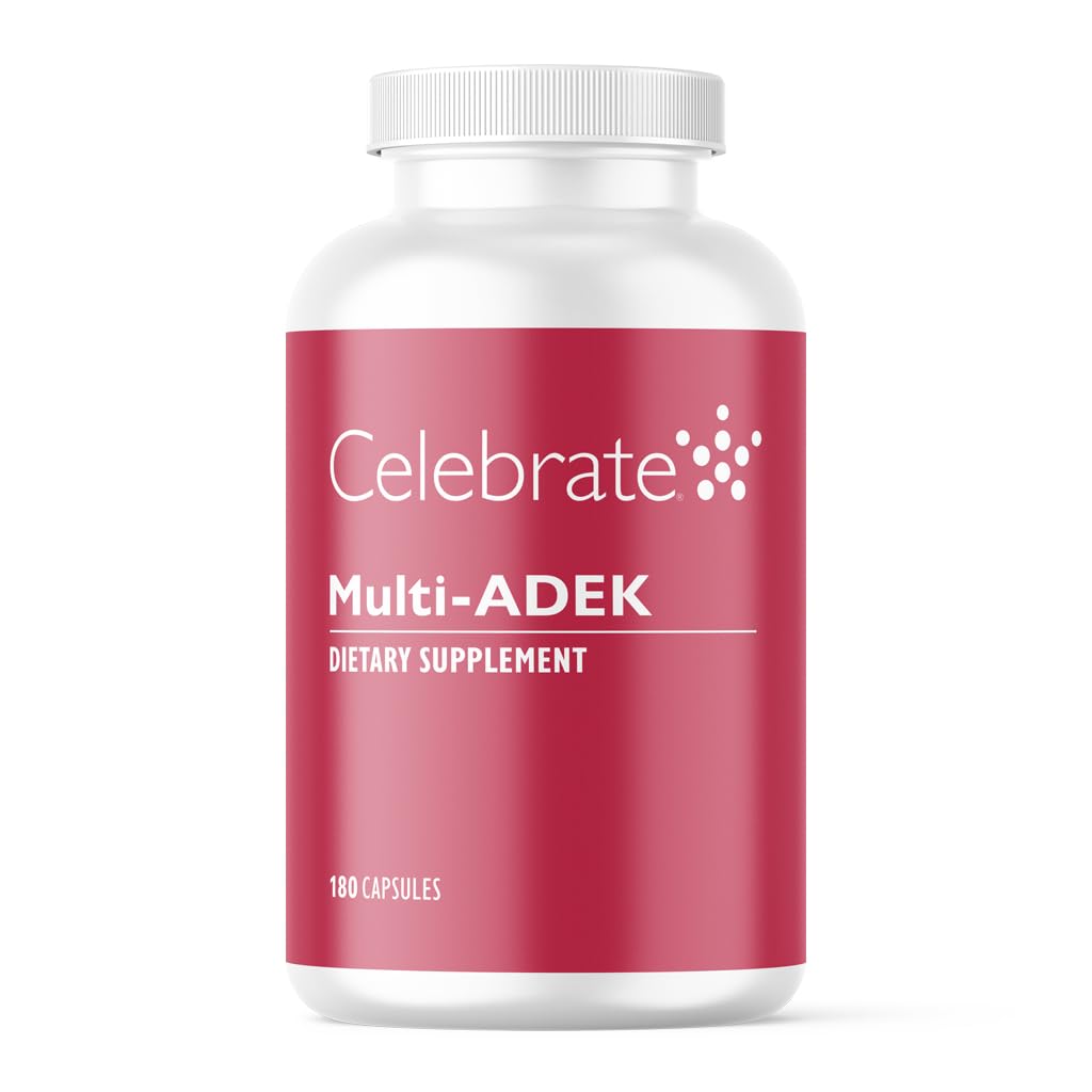 Celebrate Vitamins Multi ADEK, Iron Free – Daily Bariatric Multivitamin, Hög nivå av vitamin A, D, E, K & B12 för Duodenal Switch Surgery Patienter (180 kapslar)