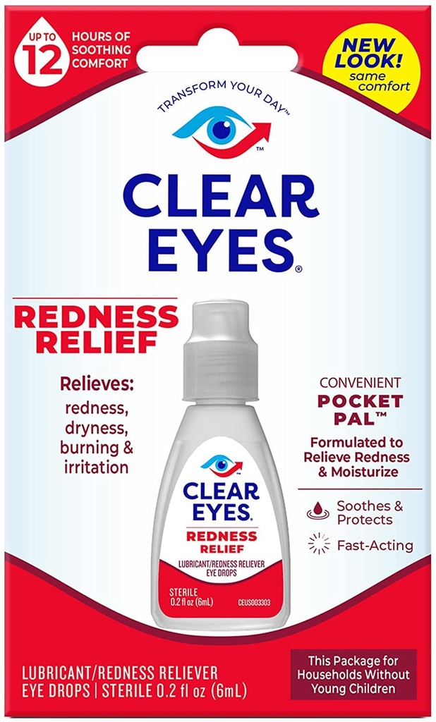 Kirkkaat silmät Punaisuus 12h Relief Eye Drops - 0.2oz
