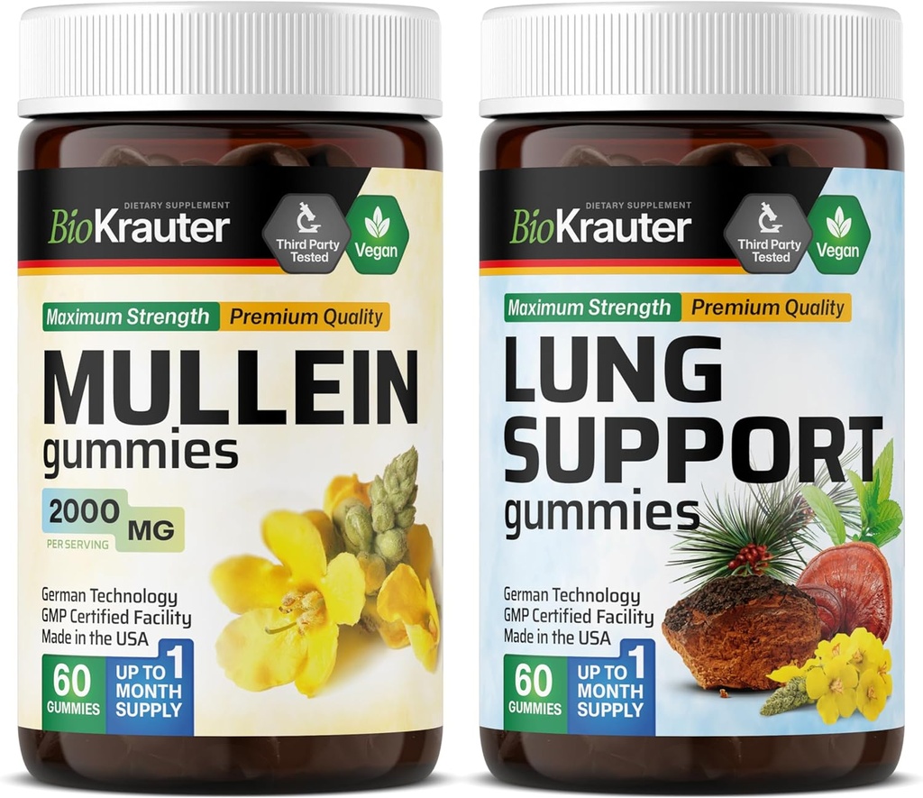 BIO KRAUTER Mullein 60 Gummie & Keuhkotuki 60 Gummie