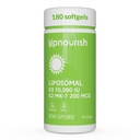 UpNourish Liposomal D3 K2 Vitamiini 10000 IU D3 ja K2 MK-7 200 mikrog - 180 D3 k2 vitamiini (Vitamina D3 con K2) Mini Softgels - Helppo niellä K2 D3 vitamiini