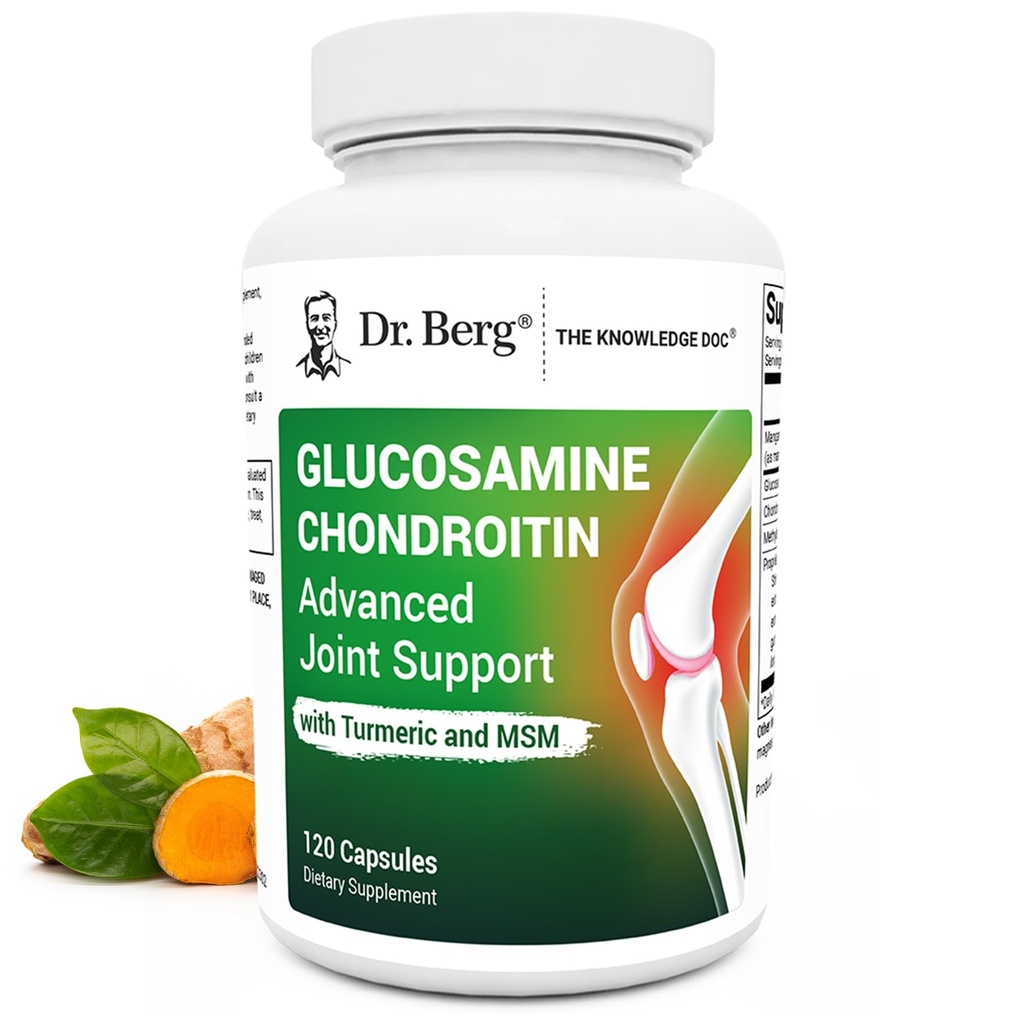 Tri Berg Glukosamiini Chondroitin MSM Turmeric & Boswellia - Advanced Joint Support Supplement 1500 mg Glukosamiinisulfaatti - Sisältää 120 kapselia